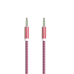 AUX кабель 3.5-3.5мм (M-M) 1м, нейлоновая оплетка, красный (A-35-35 red)