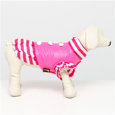 Курточка для собак с воланами, размер 3 (ДС 28,ОШ 30, ОГ 42 см), розовая