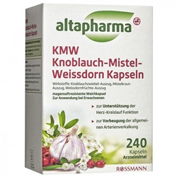 altapharma KMW Knoblauch-Mistel-Weisssdorn Капсулы Чеснок - Омела - Боярышник для поддержания сердечно-сосудистой системы, 240шт