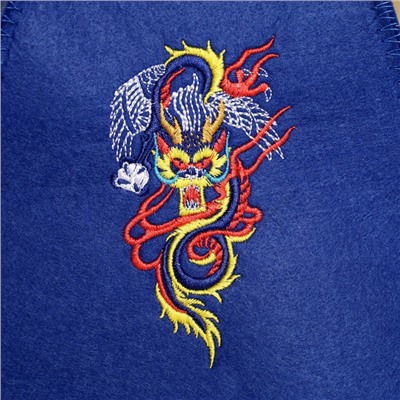 Шапка для бани с вышивкой "Огненный Дракон", экофетр
