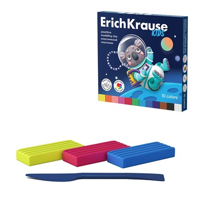 Пластилин ErichKrause Kids "Space Animals" 10цв. 180гр. стек (61331)