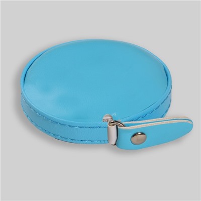 Сантиметровая лента-рулетка  из искуственной кожи круг 1,5м голубой
