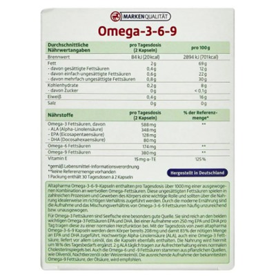 altapharma Omega 3-6-9 60 kapsel, Альтафарма Омега 3-6-9, 60 капсул