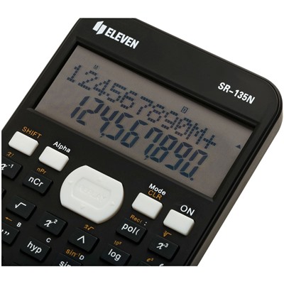 Калькулятор научный ELEVEN SR-135N, 10+2-разр., 240 функций, 148*75,5мм, питание от батареек, черный