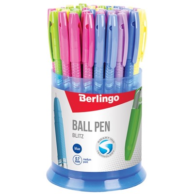 Ручка шар. Berlingo "Blitz" (CBp_70832) на масляной основе, синяя, 0.7мм, игольчатый стержень