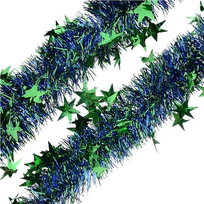 Мишура "Созвездие"зеленый+синий 2м(25)