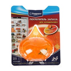 Поглотитель запаха для холодильника Topperr гелевый "Апельсин", в пластиковом блистере