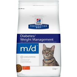 Сухой корм Hill's PD m/d Diabetes для кошек, лечение диабета, курица, 1.5 кг
