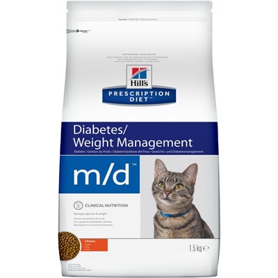 Сухой корм Hill's PD m/d Diabetes для кошек, лечение диабета, курица, 1.5 кг