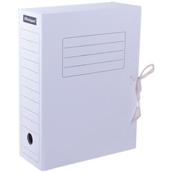 Короб архивный с завязками, микрогофрокартон,  10 см, на 900л., белый (225435, "OfficeSpace")