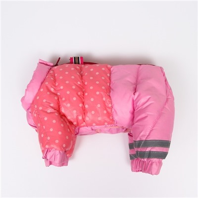 Комбинезон для собак "Горошек", размер 8 (ДС 23, ОГ 30, ОШ 22 см), розовый