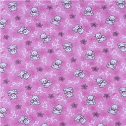 Ткань на отрез фланель 80 см 18079/3 Мишки цвет розовый