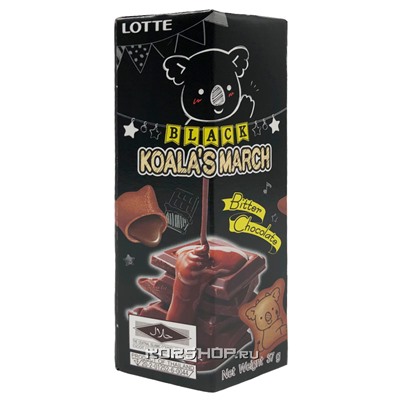 Печенье с начинкой со вкусом темного горького шоколада Koala's March Lotte, Таиланд, 37 г
