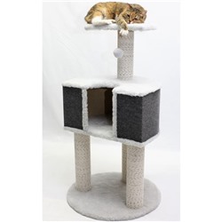 Комплекс для кошек, хлопковый канат, 55 х 55 х 102 см, серый