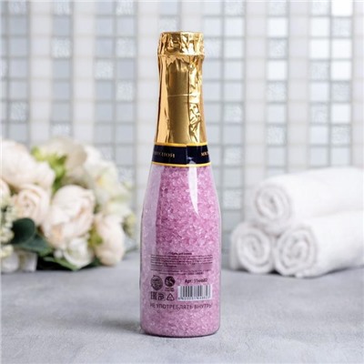Соль для ванны во флаконе шампанское "С 8 марта!", 340 г, аромат нежная лаванда