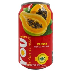 Безалкогольный негазированный напиток с соком папайи You Vietnam, Вьетнам, 330 мл