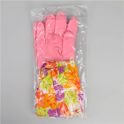Перчатки хозяйственные с утеплителем, размер L, ПВХ, длинные манжеты, 100 гр, цвет МИКС