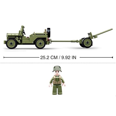 Конструктор Армия «Джип с пушкой», 143 детали