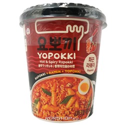 Рисовые клецки с лапшой (рапокки) в остром пряном соусе Yopokki, Корея, 145 г