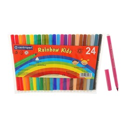 Фломастеры 24 цвета Centropen 7550 Rainbow Kids, пластиковый конверт, линия 1.0 мм