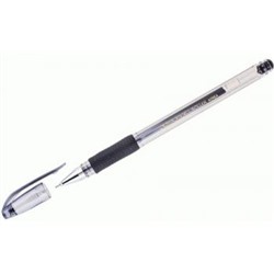 Ручка гелевая "Hi-Jell Needle Grip" 0.7мм черная, грип HJR-500RNB Crown {Корея}