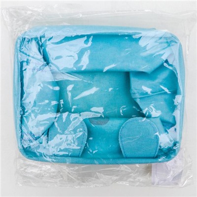 Корзина для хранения с ручками «Мишка», 20×16×14 см, цвет голубой