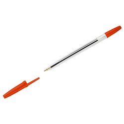 Ручка шар. СТАММ "Оптима" (РШ-30382) красная 0.7мм, на масляной основе, прозрачный корпус