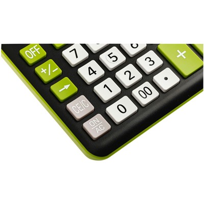 Калькулятор настольный ELEVEN CDC-120-BK/GN, 12-разрядный, 155*206*38мм, дв.питание, черно-салатовый