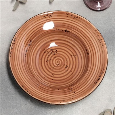 Тарелка для пасты «Винтаж», d=25 см, 400 мл, цвет коричневый