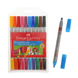 Фломастеры двухсторонние 10 цветов Faber-Castell