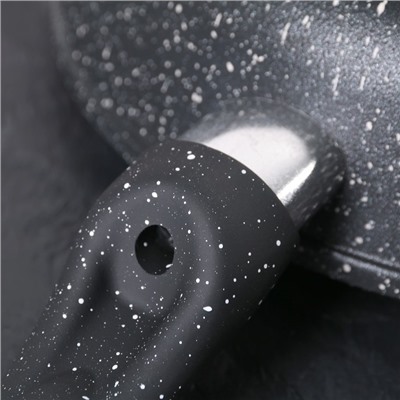 Сковорода-гриль «Гранит», d=26 см, пластиковая ручка, антипригарное покрытие, цвет чёрный