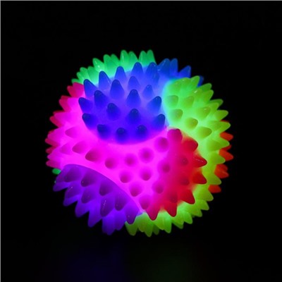 Мяч для собак светящийся, TPR, 7,5 см, микс цветов