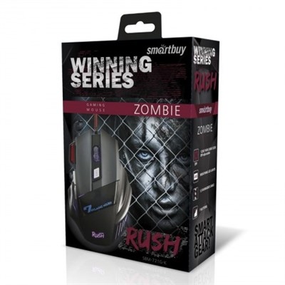 Мышь Smartbuy "RUSH Zombie" 721 черная, USB (SBM-721G-K) игровая