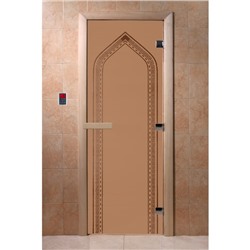 Дверь стеклянная «Арка», размер коробки 190 × 70 см, 8 мм, матовая бронза
