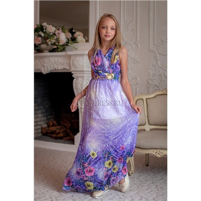 Платье нарядное для девочки арт. ИР-1410, цвет цветы/сирень