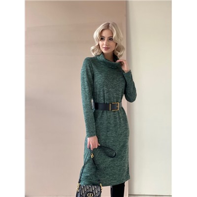 5499 Платье-свитер в цвете "зелёный меланж"