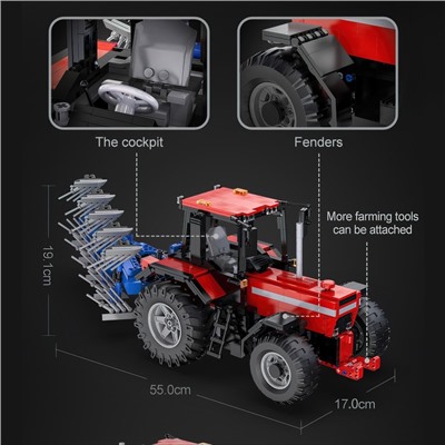 Конструктор техно «Фермерский трактор с косилкой», радиоуправляемый, 1675 деталей