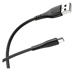 Кабель Type-C - USB, 1 м, "BX37 Wieldy", силиконовый, в коробке (6931474720894) "Borofone", черный, 3.0A