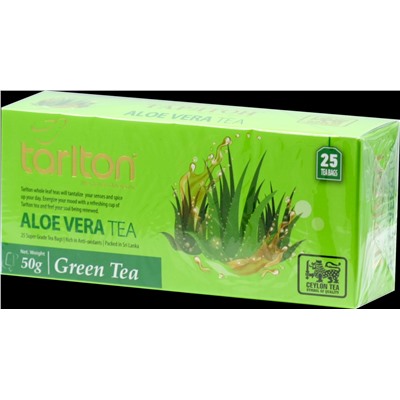 TARLTON. В пакетиках. Зеленый чай «Алоэ Вера» 50 гр. карт.пачка, 25 пак.