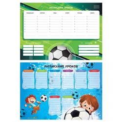 Расписание уроков с расписанием звонков А3 "Пиши-стирай. Футбол" (350143, "ArtSpace")