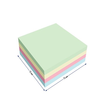 Блок самоклеящийся Berlingo "Ultra Sticky" 75*75мм 400л., 4 пастельных цвета (LSn_40001)