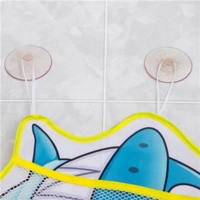 Сетка для хранения игрушек в ванной на присосках «Акула»