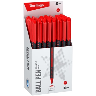 Ручка шар. Berlingo "Twin" (CBp_07285) красная, 0.7мм., игольчатый стержень