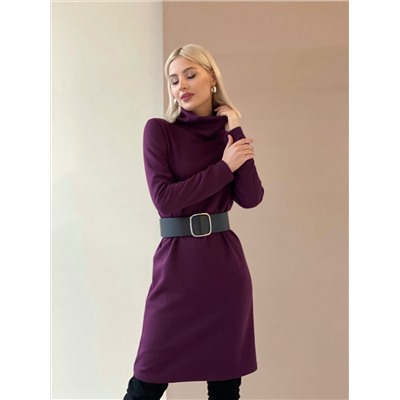 5440 Платье-свитер из плотного трикотажа фиолетовое