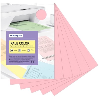 Бумага "OfficeSpace. Pale Color" А4, 80г/м, 100л., розовая (PC_38235)