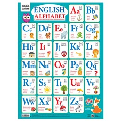Плакат обучающий "Английский алфавит" 440*600мм (ПА2_60480, "ТРИ СОВЫ")
