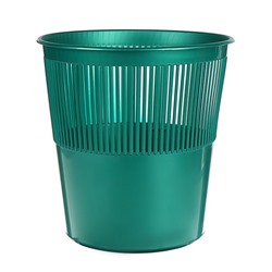 Корзина для бумаг и мусора Uni, 12 литров, пластик, сетчатая, зелёная