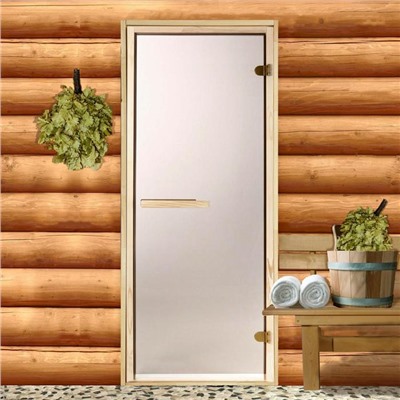 Дверь для бани и сауны стеклянная «Бронза», размер коробки 190 × 70 см, 6 мм, 2 петли
