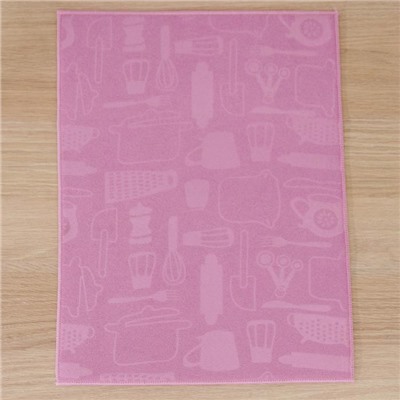 Коврик для сушки посуды Доляна «Кухня», 38×50 см, микрофибра, цвет розовый