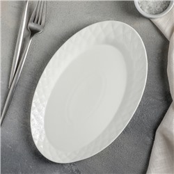 Тарелка обеденная Magistro «Блик», 25×16,5×1,5 см, цвет белый